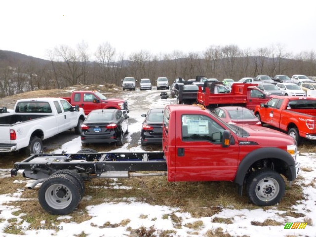 Vermillion Red 2014 Ford F550 Super Duty XL Regular Cab 4x4 Chassis Exterior Photo #90308178