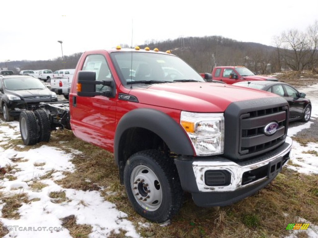 Vermillion Red 2014 Ford F550 Super Duty XL Regular Cab 4x4 Chassis Exterior Photo #90308199