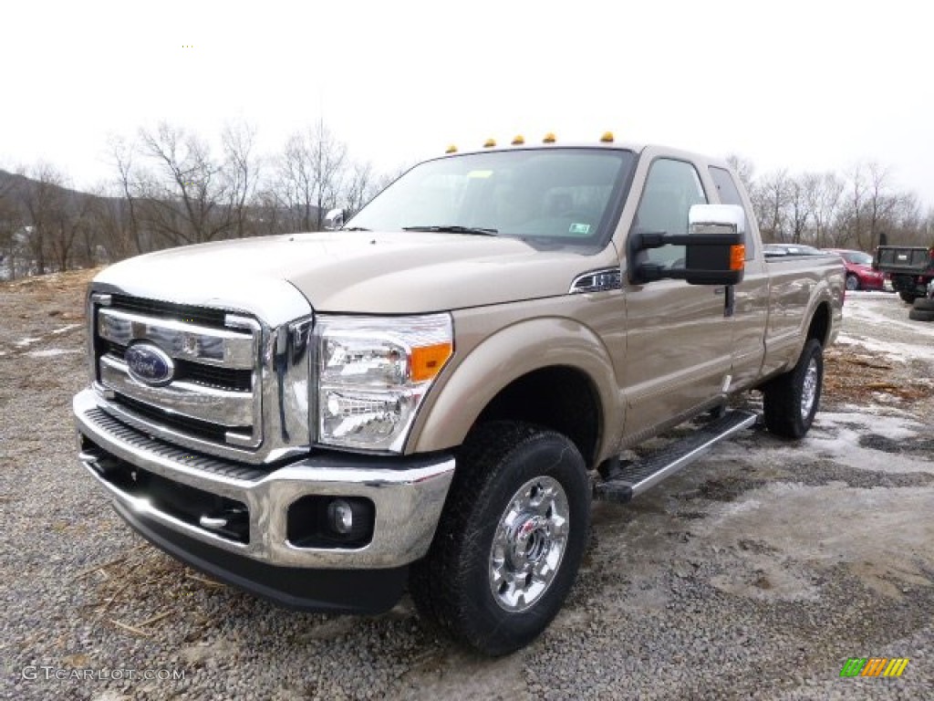 2014 F250 Super Duty XLT SuperCab 4x4 - Pale Adobe Metallic / Adobe photo #4