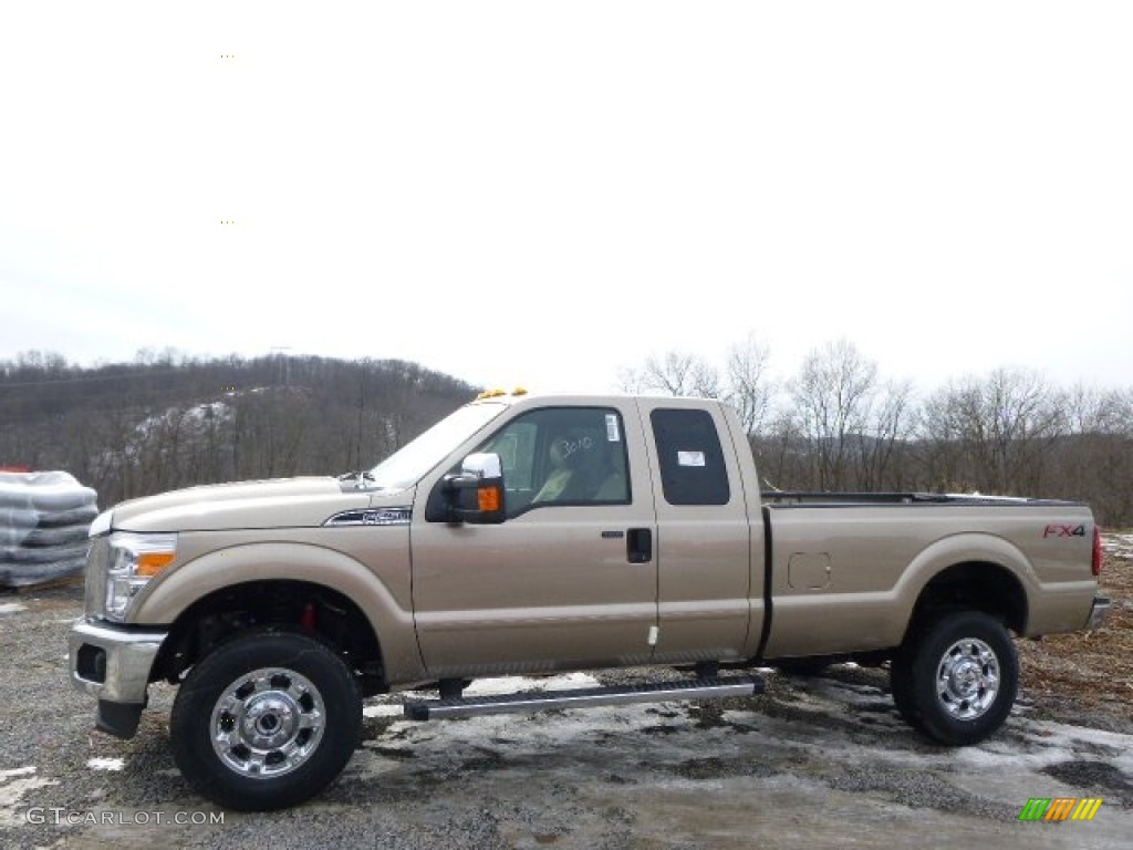 Pale Adobe Metallic 2014 Ford F250 Super Duty XLT SuperCab 4x4 Exterior Photo #90308667