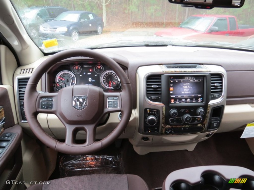 2014 1500 Mossy Oak Edition Crew Cab 4x4 - Prairie Pearl Coat / Canyon Brown/Light Frost Beige photo #8