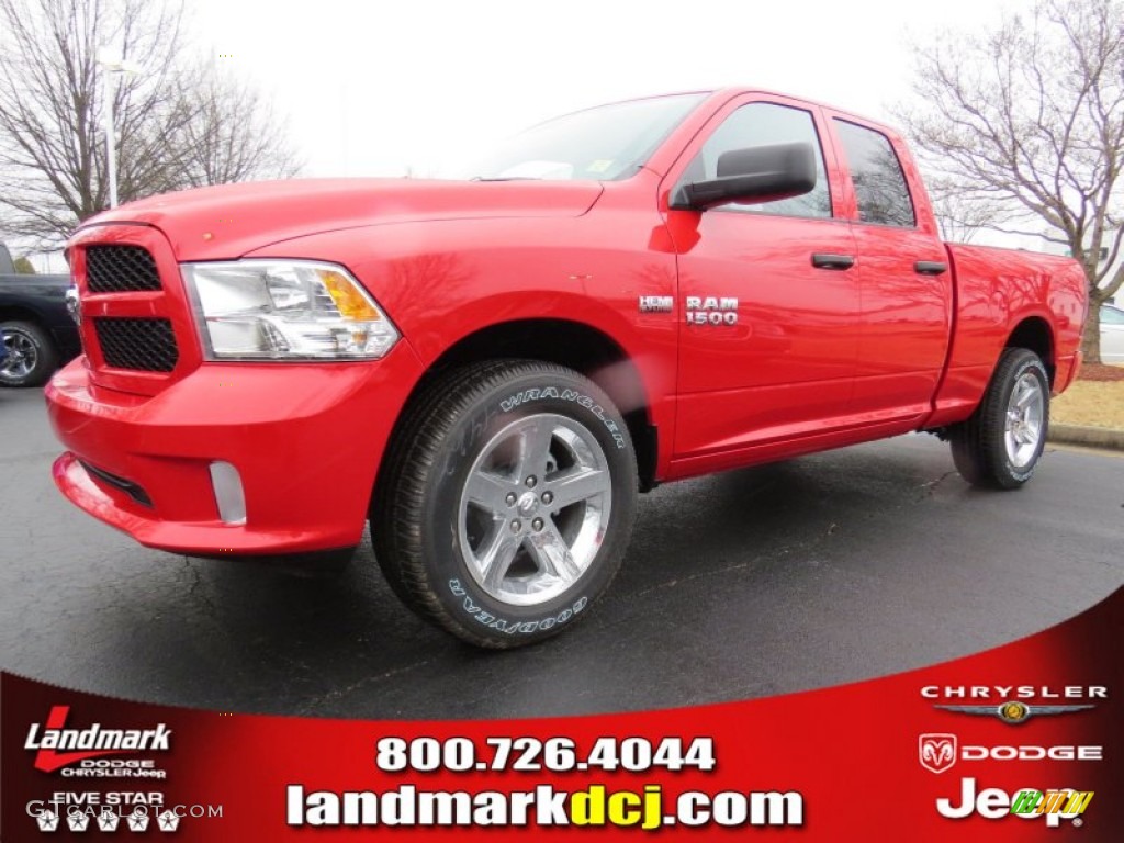 2014 1500 Express Quad Cab - Flame Red / Black/Diesel Gray photo #1