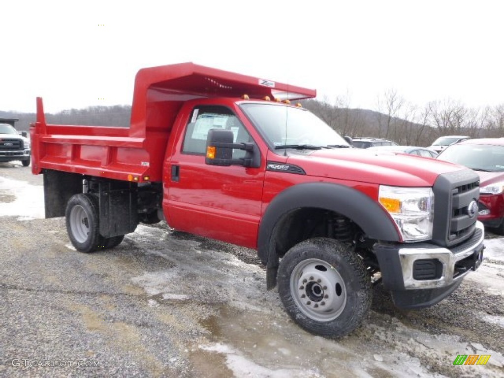 Vermillion Red 2014 Ford F550 Super Duty XL Regular Cab 4x4 Dump Truck Exterior Photo #90309447