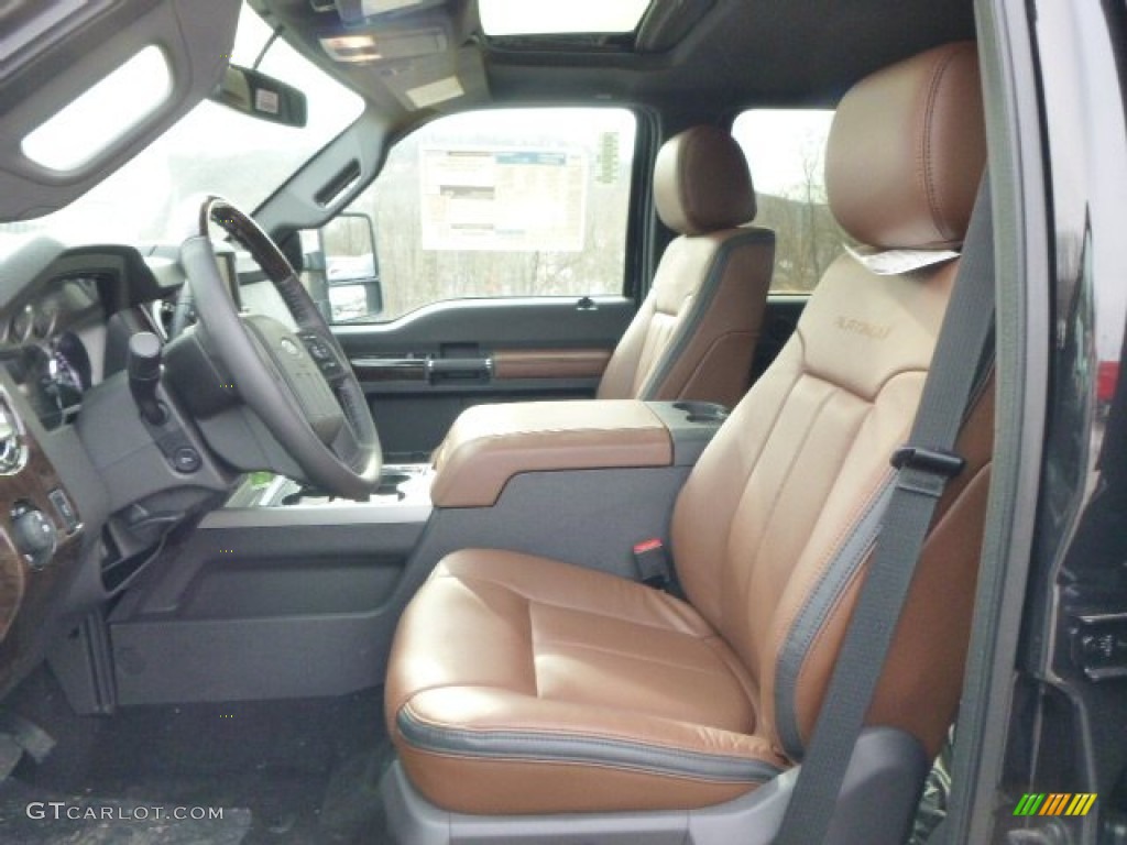 Platinum Pecan Leather Interior 2014 Ford F250 Super Duty Platinum Crew Cab 4x4 Photo #90310068