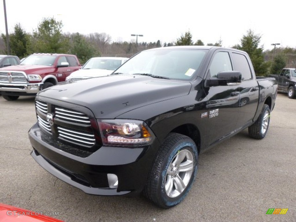 2014 1500 Sport Crew Cab 4x4 - Black / Black photo #2