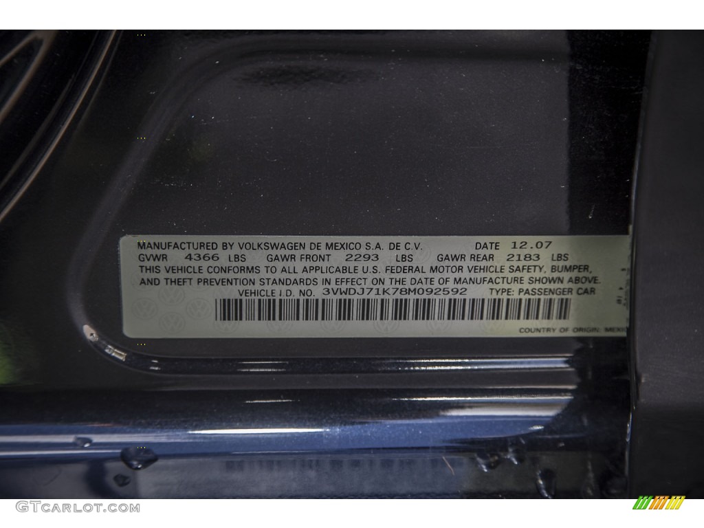 2008 Volkswagen GLI Sedan Info Tag Photos