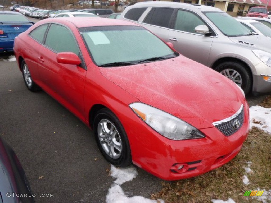 2008 Solara SE V6 Coupe - Super Red 5 / Dark Stone photo #1
