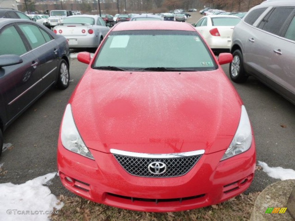 2008 Solara SE V6 Coupe - Super Red 5 / Dark Stone photo #2
