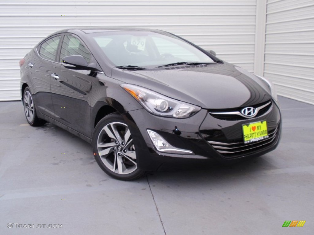 2014 Elantra Limited Sedan - Black / Black photo #2