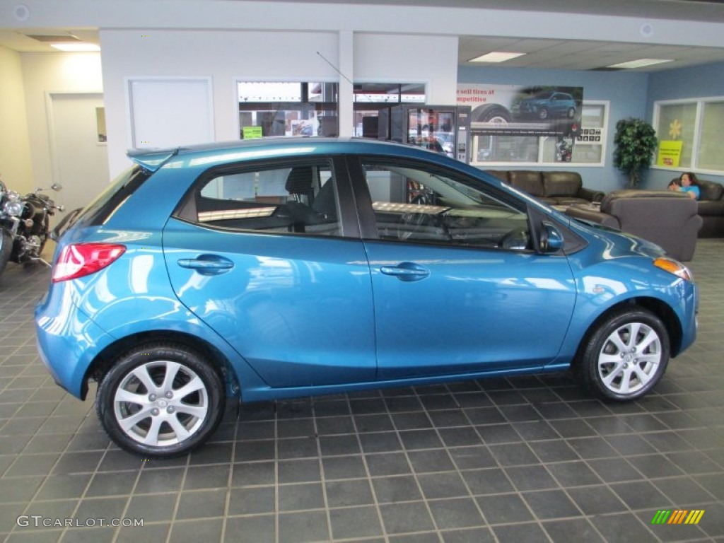 2011 MAZDA2 Touring - Aquatic Blue Mica / Black photo #8