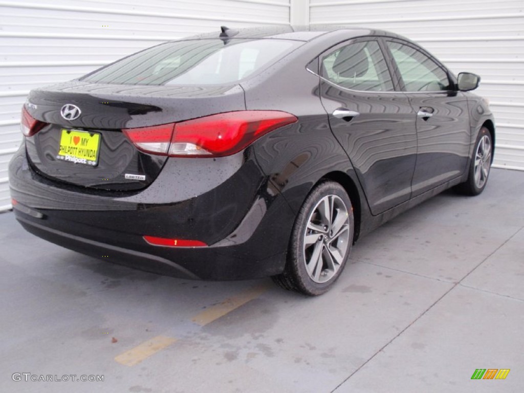 2014 Elantra Limited Sedan - Black / Black photo #4