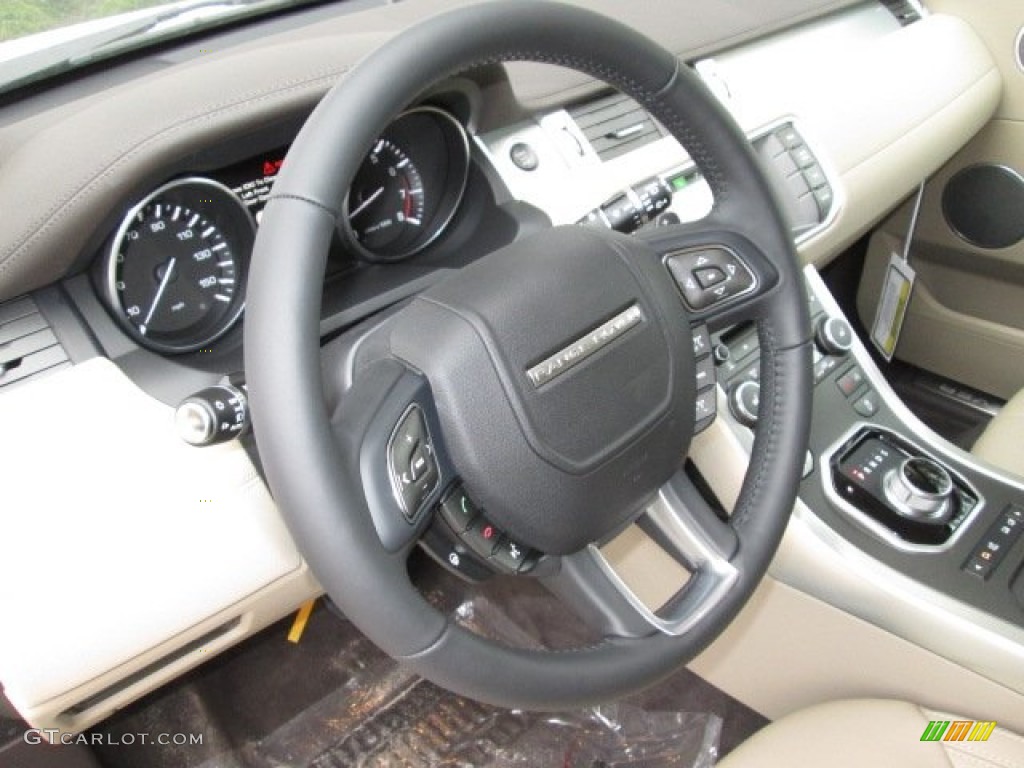 2014 Land Rover Range Rover Evoque Pure Plus Almond/Espresso Steering Wheel Photo #90317281