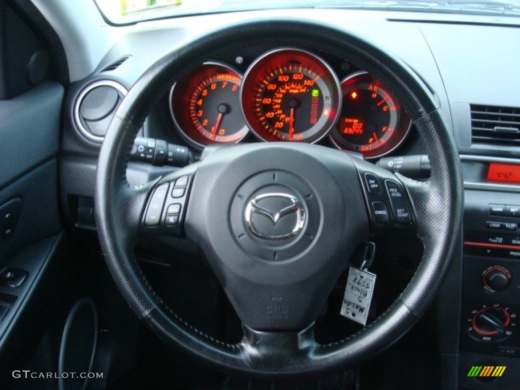 2005 MAZDA3 s Sedan - Black Mica / Black/Red photo #17