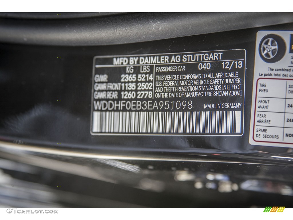 2014 E E250 BlueTEC Sedan - Black / Black photo #7