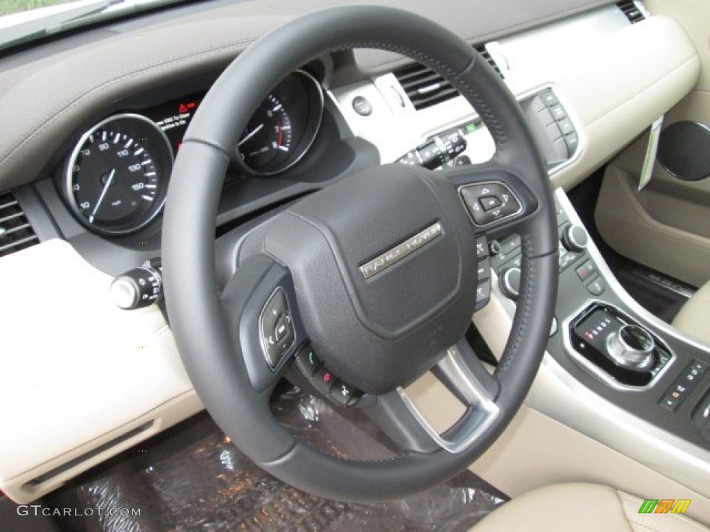 2014 Land Rover Range Rover Evoque Pure Almond/Espresso Steering Wheel Photo #90318792