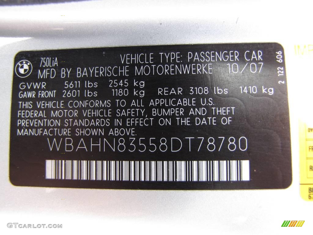 2008 7 Series 750Li Sedan - Titanium Silver Metallic / Black photo #31