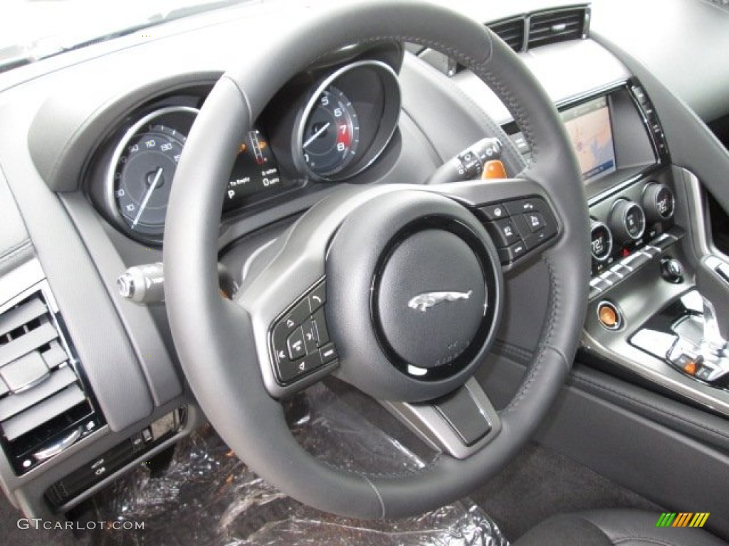 2014 Jaguar F-TYPE S Jet Steering Wheel Photo #90321034