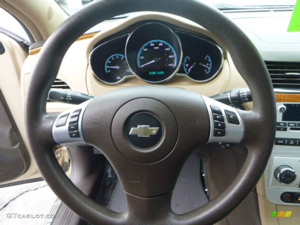 2008 Chevrolet Malibu LT Sedan Cocoa/Cashmere Beige Steering Wheel Photo #90333369
