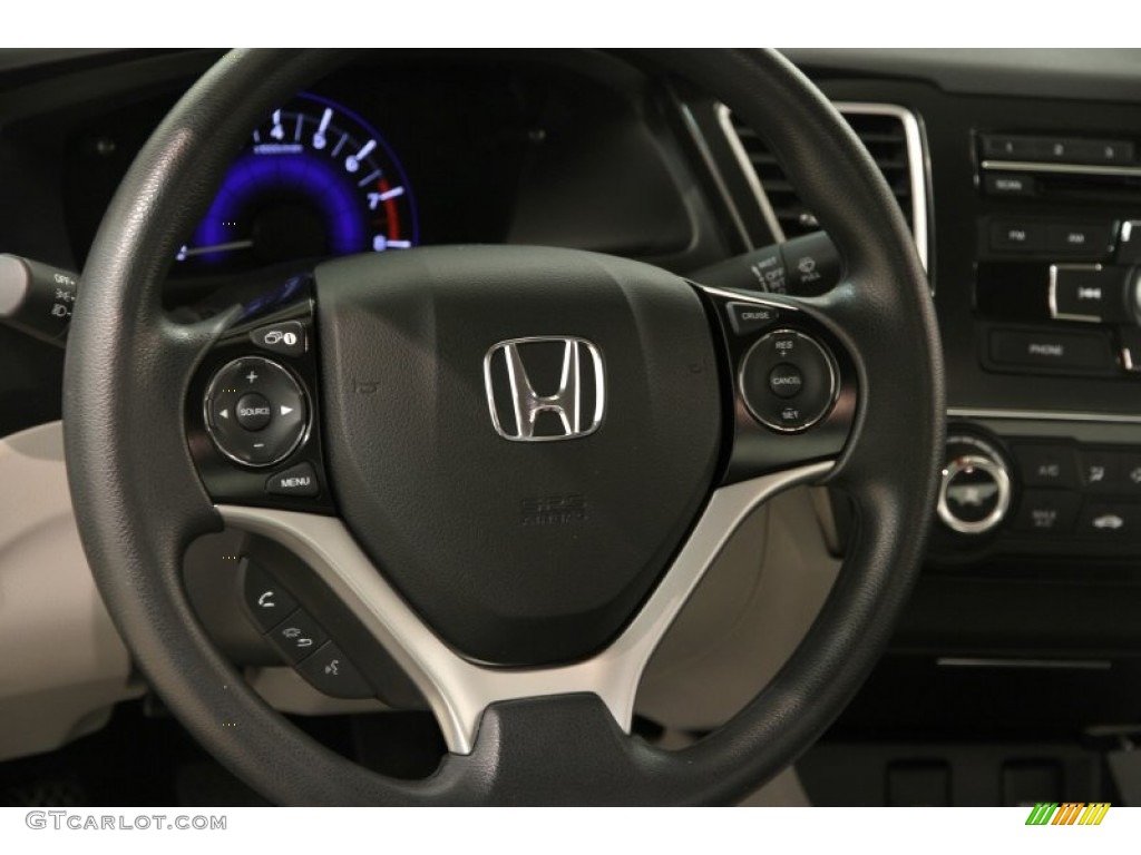 2013 Honda Civic LX Coupe Gray Steering Wheel Photo #90334206