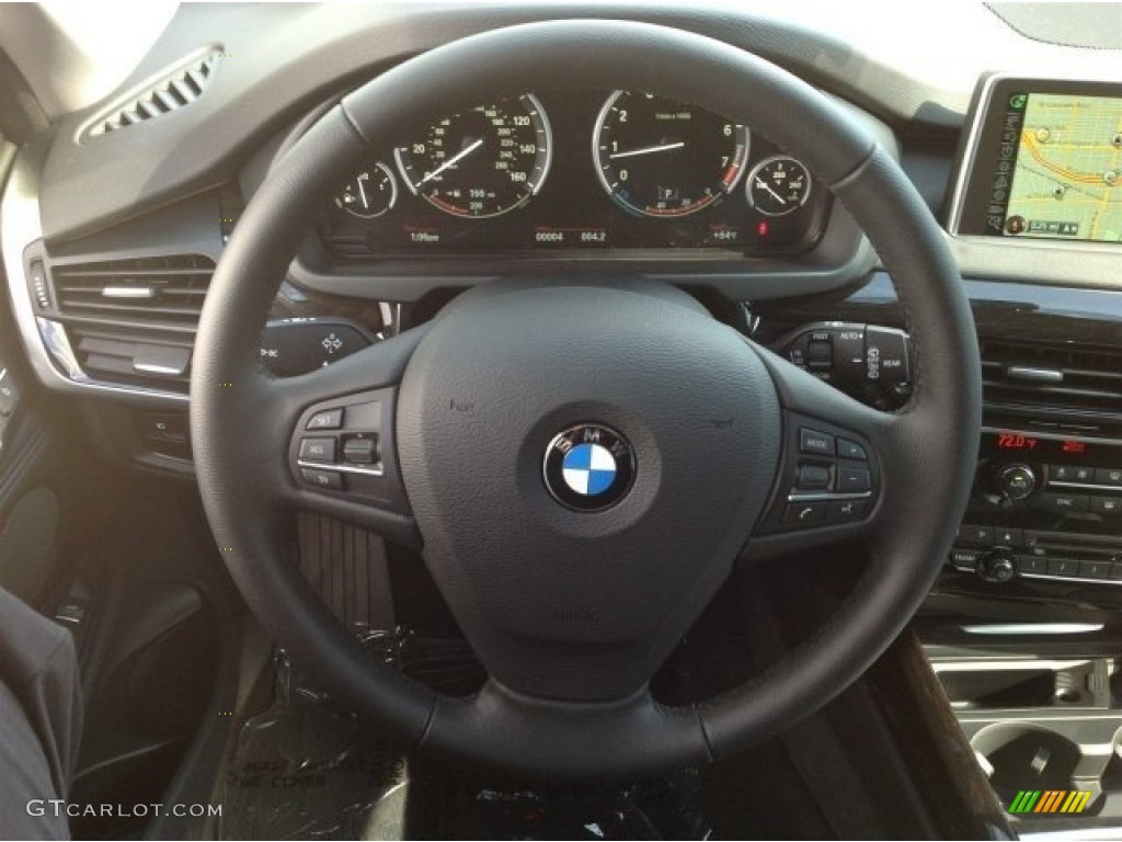 2014 BMW X5 xDrive50i Black Steering Wheel Photo #90334749