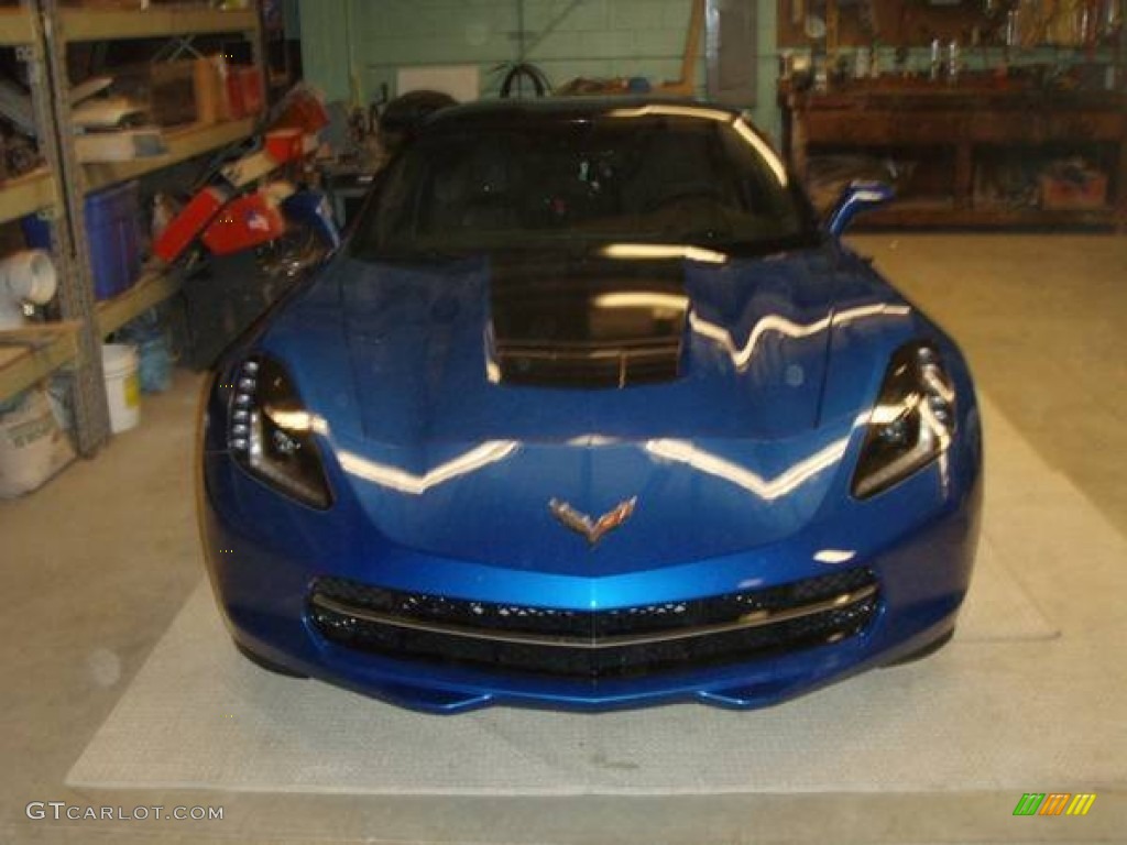 2014 Corvette Stingray Coupe Z51 - Night Race Blue Metallic / Brownstone photo #2