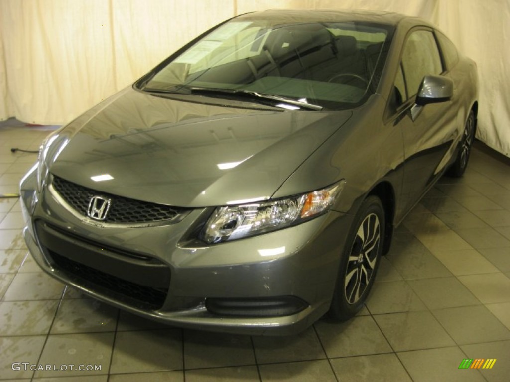 2013 Civic EX Coupe - Polished Metal Metallic / Black photo #1