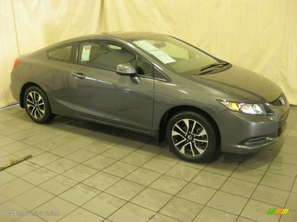 2013 Civic EX Coupe - Polished Metal Metallic / Black photo #8