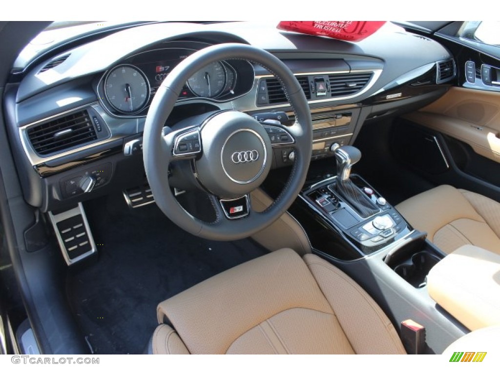 Havana Brown w/Black Stitching Interior 2014 Audi S7 Prestige 4.0 TFSI quattro Photo #90338321