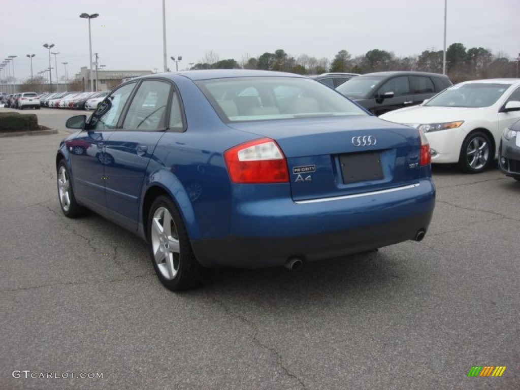 2003 A4 1.8T Sedan - Caribic Blue Pearl / Beige photo #4