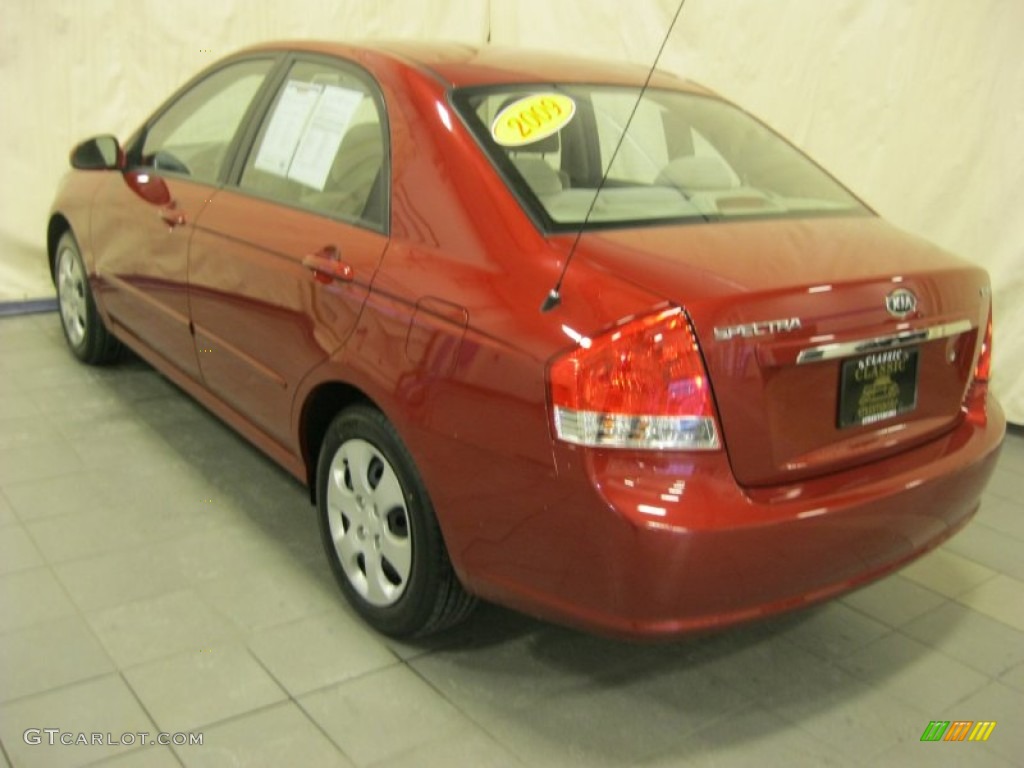 2009 Spectra EX Sedan - Spicy Red Metallic / Gray photo #10