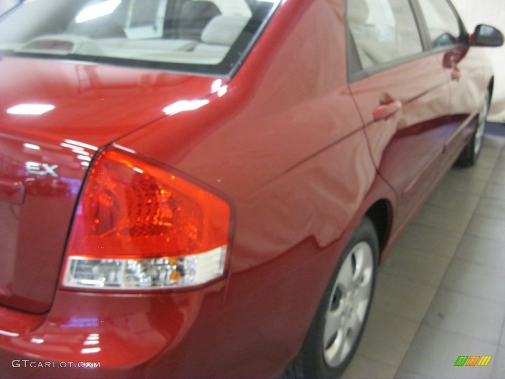 2009 Spectra EX Sedan - Spicy Red Metallic / Gray photo #12