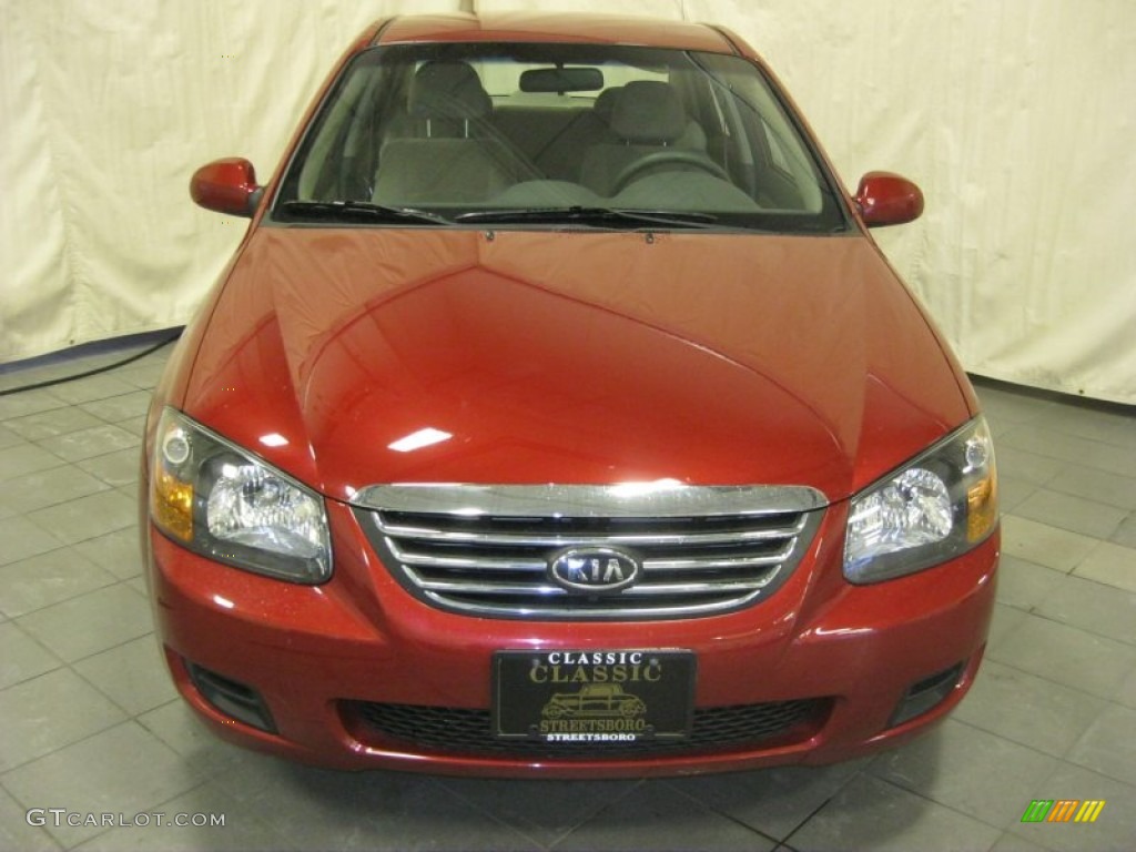 2009 Spectra EX Sedan - Spicy Red Metallic / Gray photo #20