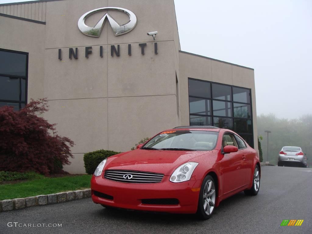 2007 G 35 Coupe - Laser Red / Wheat Beige photo #1
