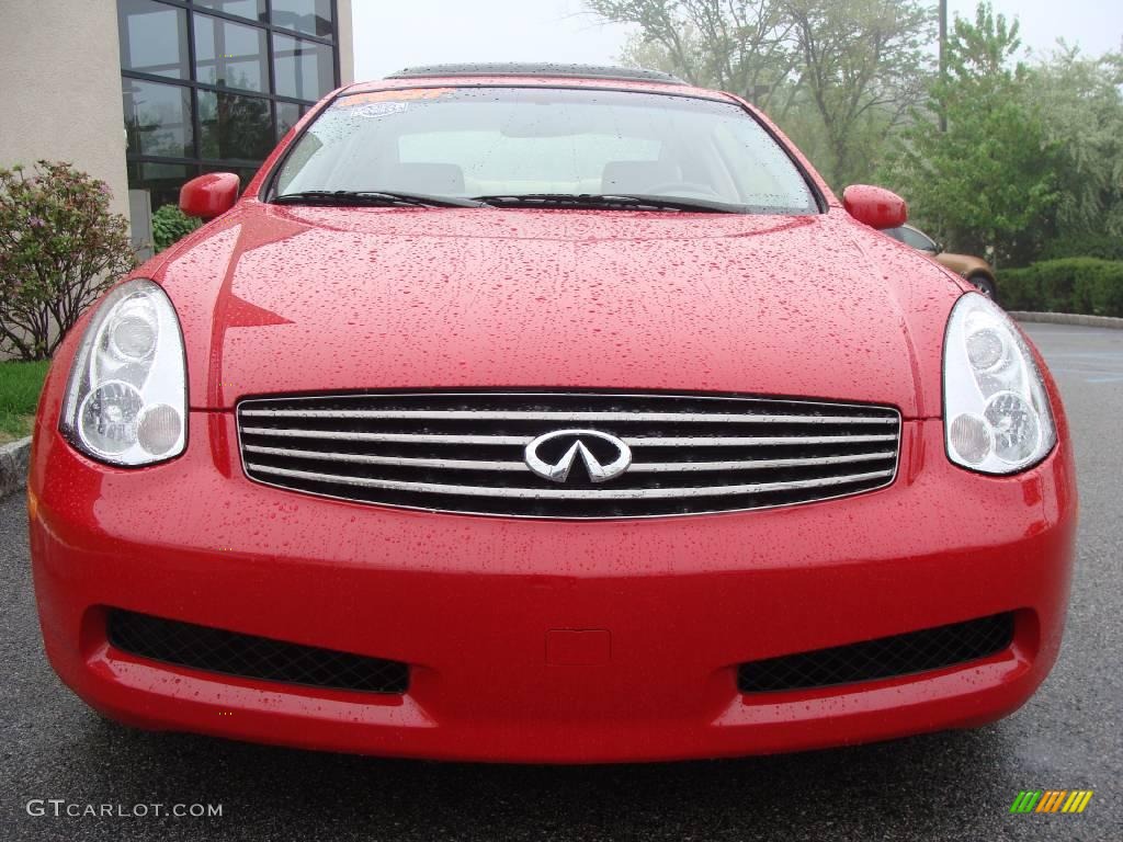 2007 G 35 Coupe - Laser Red / Wheat Beige photo #2