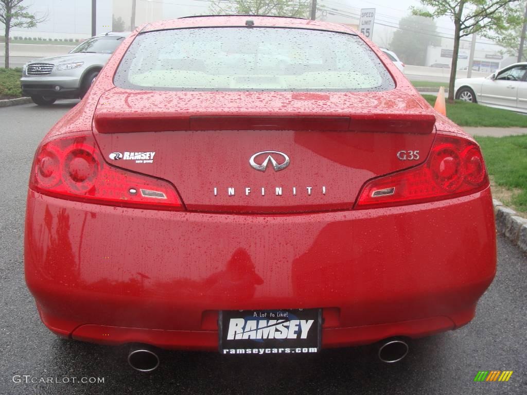 2007 G 35 Coupe - Laser Red / Wheat Beige photo #6