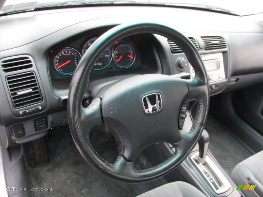 2005 Civic LX Sedan - Satin Silver Metallic / Gray photo #13
