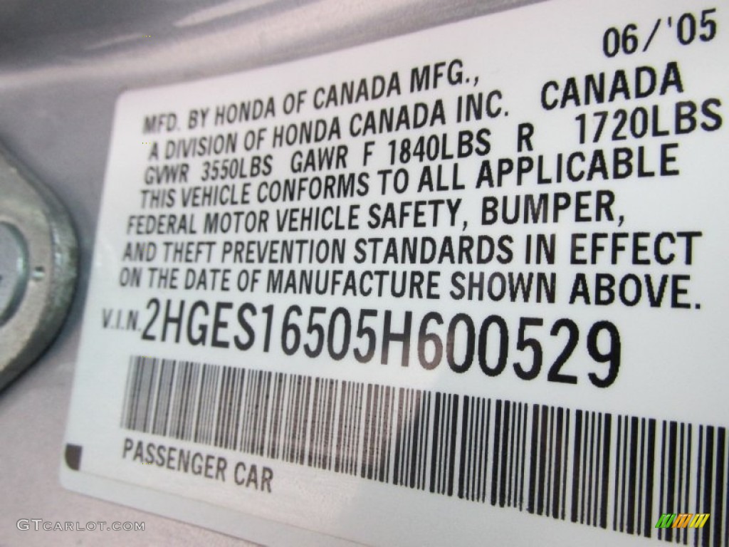 2005 Civic LX Sedan - Satin Silver Metallic / Gray photo #19