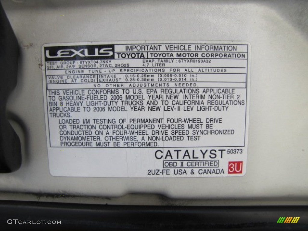 2006 LX 470 - Crystal White / Ivory photo #69