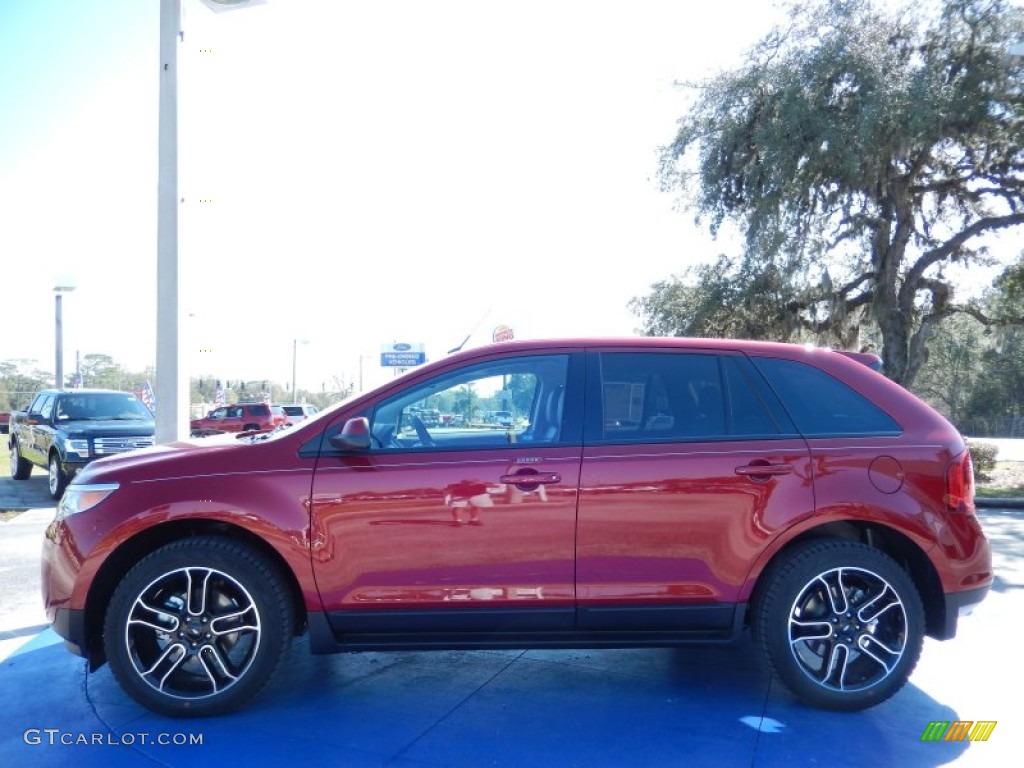 2014 Edge SEL EcoBoost - Ruby Red / SEL Appearance Charcoal Black Leather/Gray Alcantara photo #2