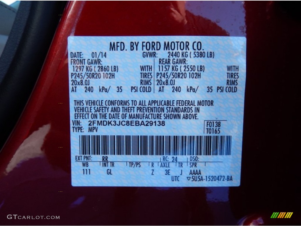 2014 Edge Color Code RR for Ruby Red Photo #90349626