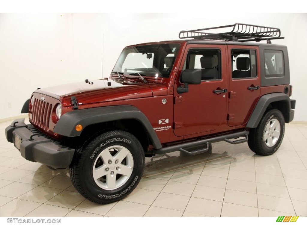 2008 Wrangler Unlimited X 4x4 - Red Rock Crystal Pearl / Dark Slate Gray/Med Slate Gray photo #3