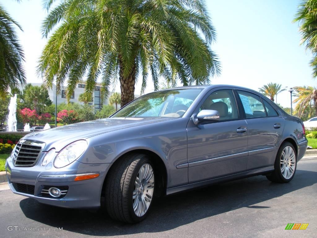 2007 E 350 Sedan - Platinum Blue Metallic / Cashmere photo #2