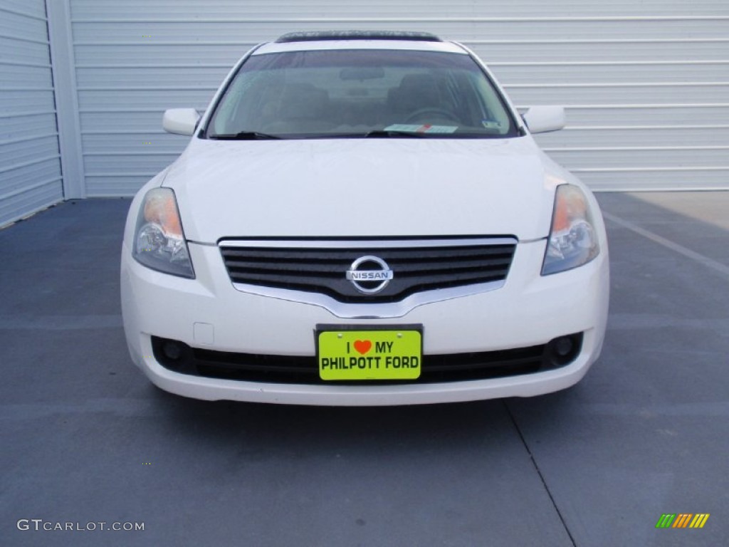 2008 Altima 2.5 S - Winter Frost Pearl / Blond photo #8