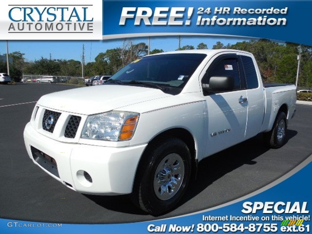 2006 Titan XE King Cab - White / Steel Gray photo #1