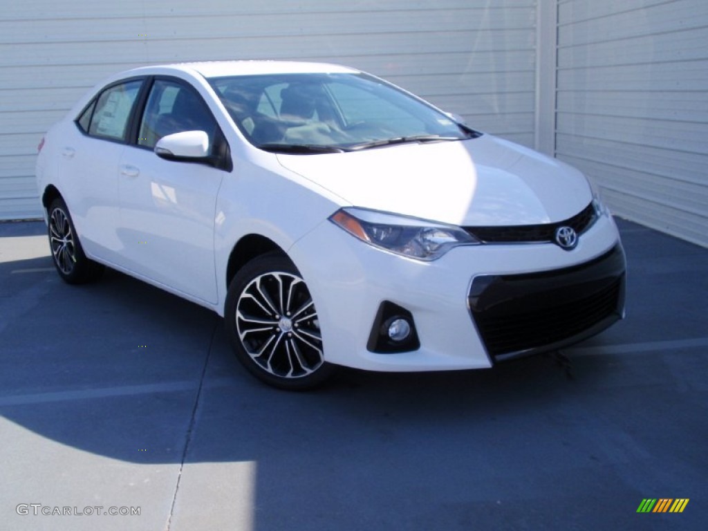 2014 Corolla S - Super White / Steel Blue photo #1