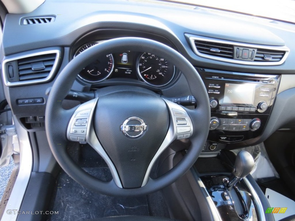 2014 Nissan Rogue S AWD Charcoal Dashboard Photo #90359746