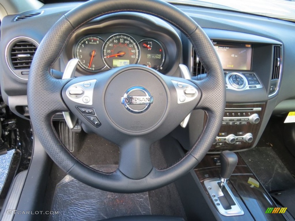 2014 Nissan Maxima 3.5 SV Charcoal Steering Wheel Photo #90360853