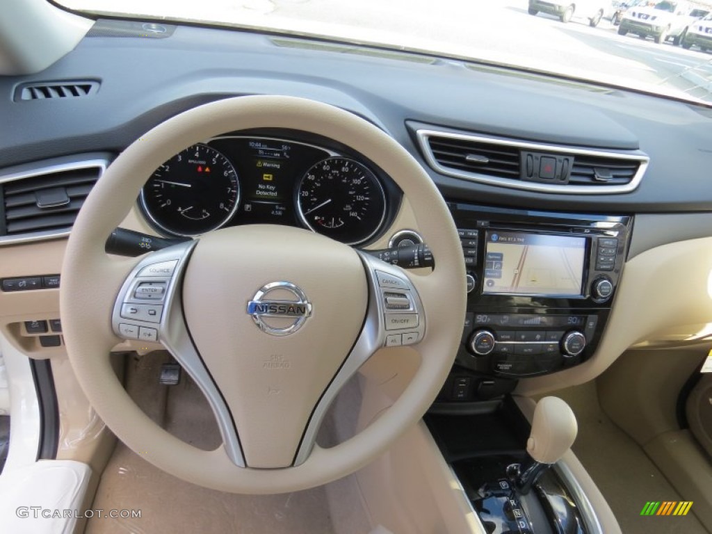 2014 Nissan Rogue SV AWD Almond Dashboard Photo #90361582