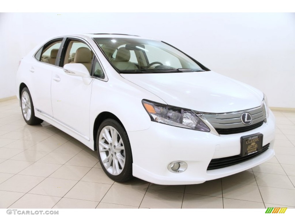 2010 HS 250h Hybrid Premium - Starfire White Pearl / Parchment photo #1