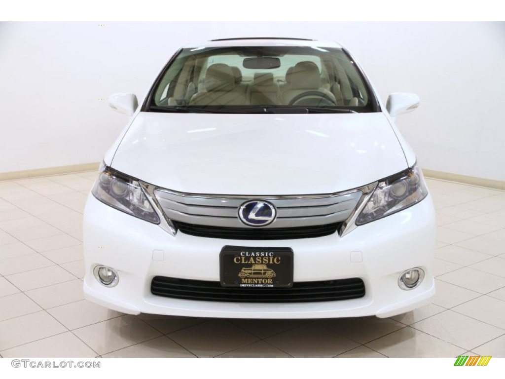 2010 HS 250h Hybrid Premium - Starfire White Pearl / Parchment photo #2